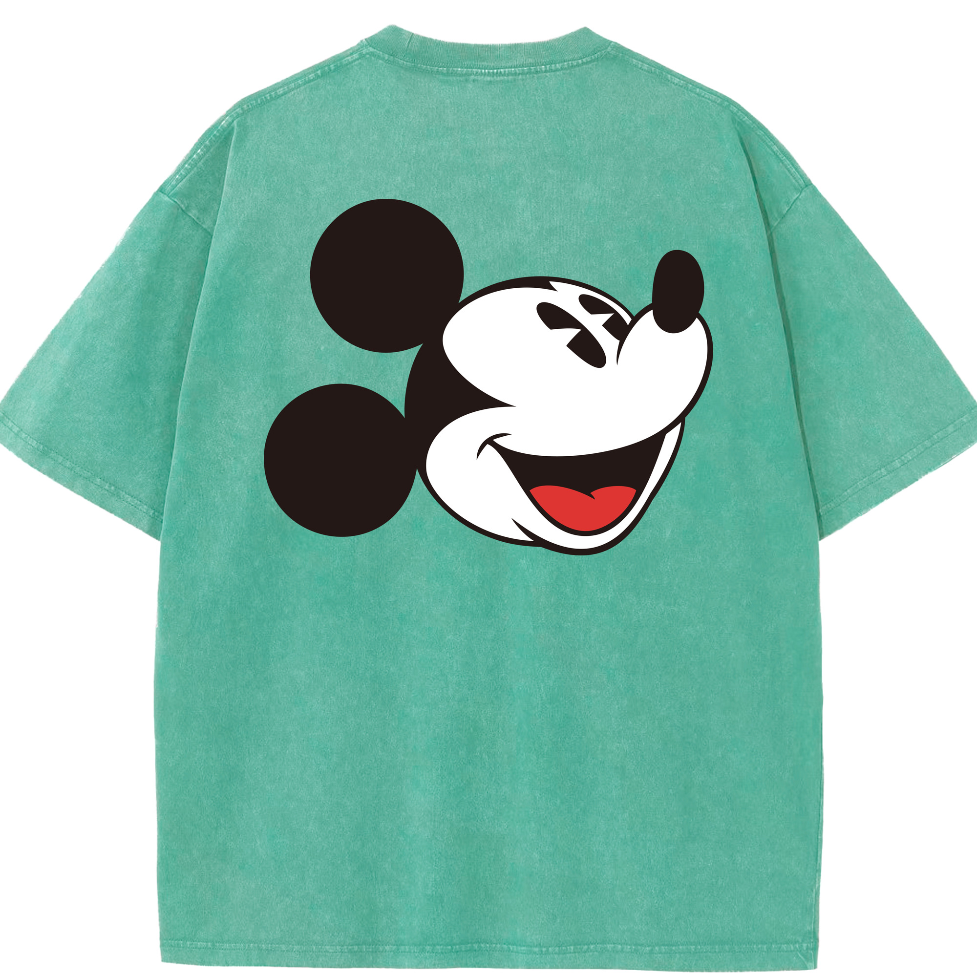 （画像用） ミッキーマウス Mickey Mouse 綿100% ヴィンテージ風 半袖Tシャツ（背面プリント）